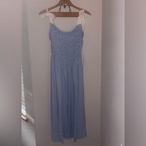 NWT: Blue and White Women's Maxi Dress